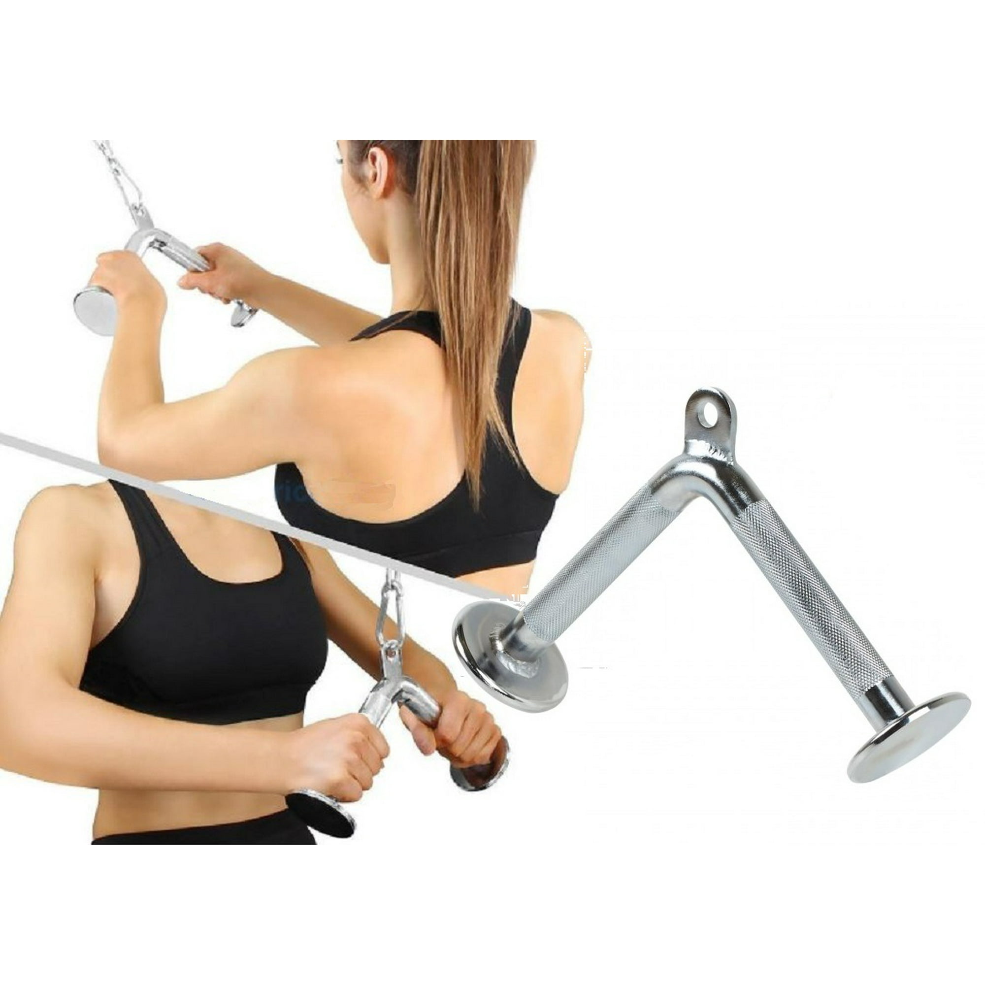 GymPro Barbell V Shaped Press Down Bar Cable Attachments Walmart