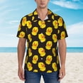 thumbnail image 2 of Daiia cute duck Print Hawaiian Shirt for Men Gentle Cotton Regular Short Sleeve Casual,Large, 2 of 7