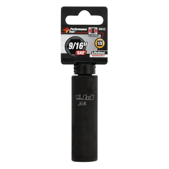 Performance Tool M842 1/2" Dr 9/16" DW Impact Socket