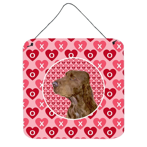 Field Spaniel Hearts Love and Valentines Day Portrait Wall or Door Hanging Prints