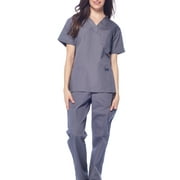 Dagacci Medical Uniform Unisex Scrubs Set Scrub Top and Pants