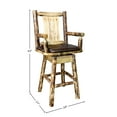 thumbnail image 2 of Glacier Country Collection Counter Height Swivel Captain's Barstool - Saddle Upholstery, 2 of 7