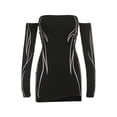 thumbnail image 6 of LMLYSoH Women´s Bodycon Mini Dress, Gothic Printed Off Shoulder Long Sleeve Black Club Dress, 6 of 9