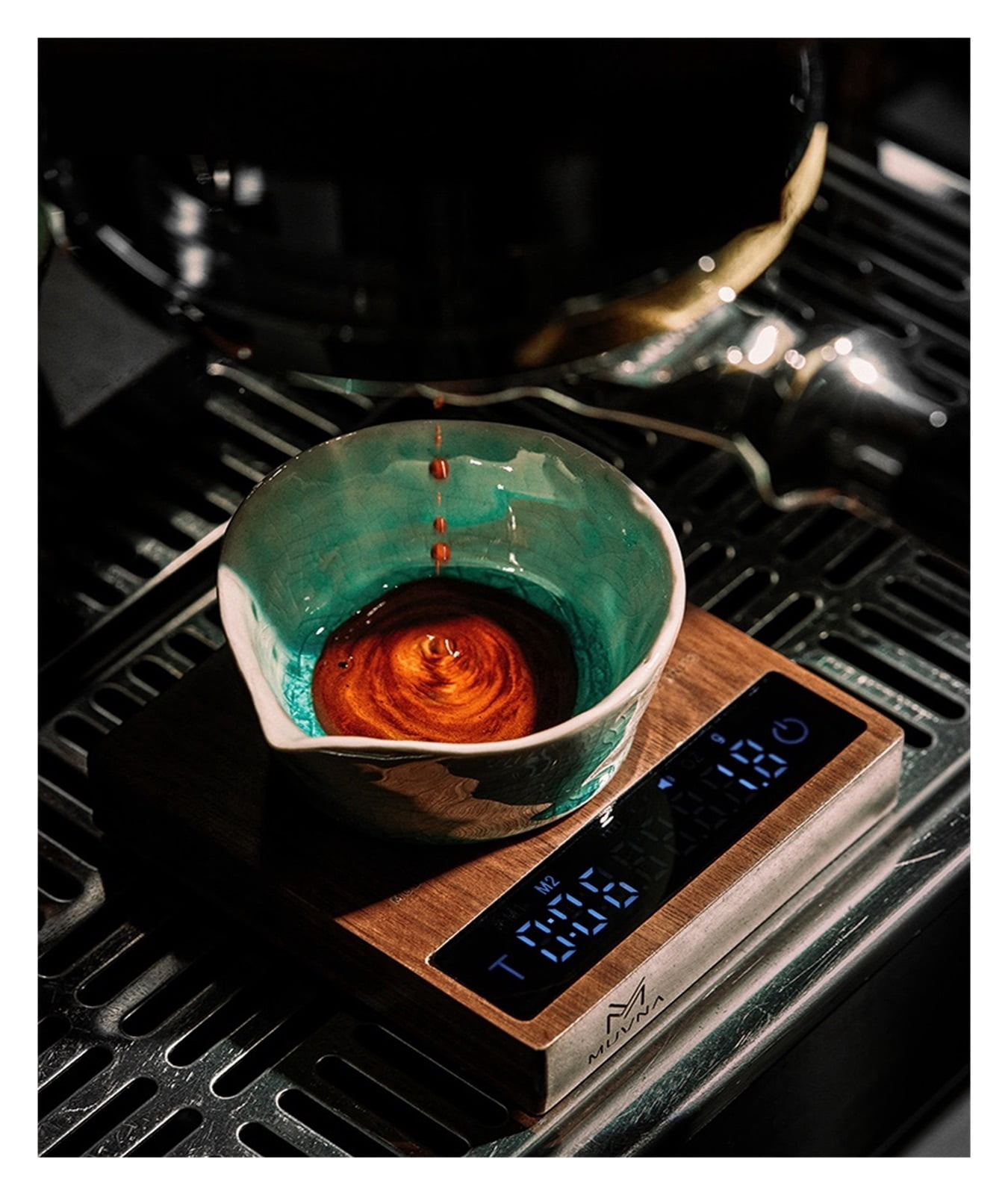 Professional Wood Style Coffee Scale, 2kg/0.1g Digital Espresso