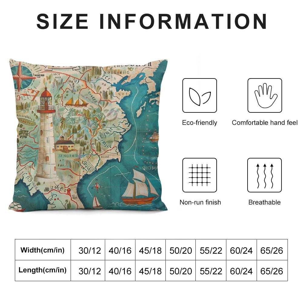 Golee Throw Pillow Cover - Map Of Croatia With Landmarks, 16x16 Inches, Short-Pile Velvet, Zipper Closure