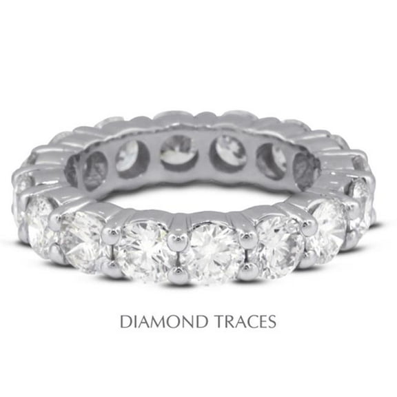 Diamond Traces UD-EWB100-8056 14K White Gold 4-Prong Setting 1.16 Carat Total Natural Diamonds Classic Eternity Ring