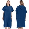 thumbnail image 4 of Xfvqtps Adults Men Women Surf Poncho Hoodie Short Sleeve Quick Dry Absorbent Changing Towel Robe Solid Color Swimming Beach Surfing Bath Towels Navy, 4 of 8