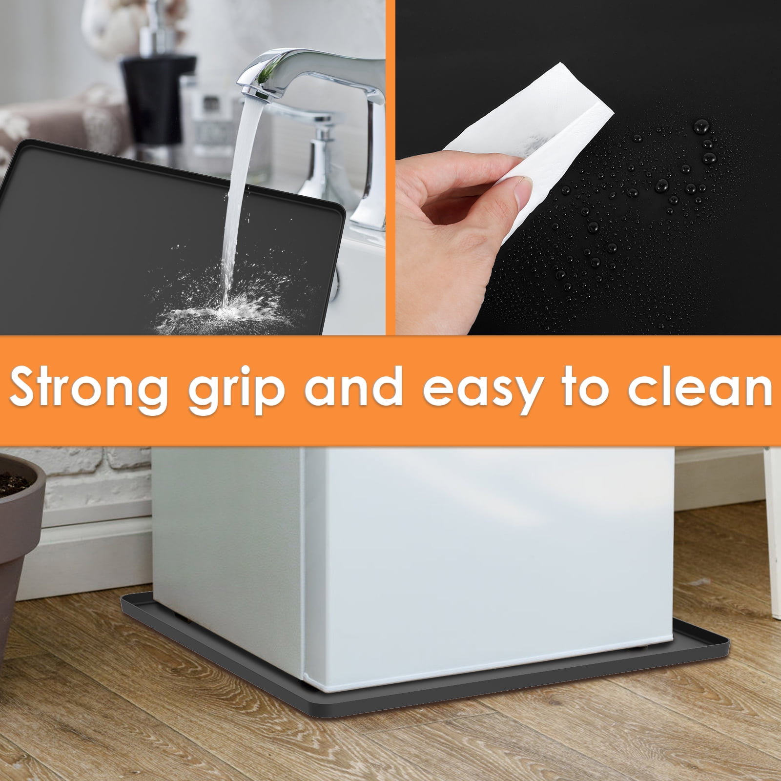 AEVXKHI Mini Fridge Mat Nonslip Under Refrigerator Mat with Raised Edges Silicone Mini Fridge Drip Tray Multifunctional Refrigerator Floor Protector for Shelf Drawer Countertop