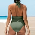 thumbnail image 2 of Vedolay Women Swimsuits Women's One Piece Swimsuit Plunge Neckline Cutout Criss Cross Bathing Suit,Green M, 2 of 5
