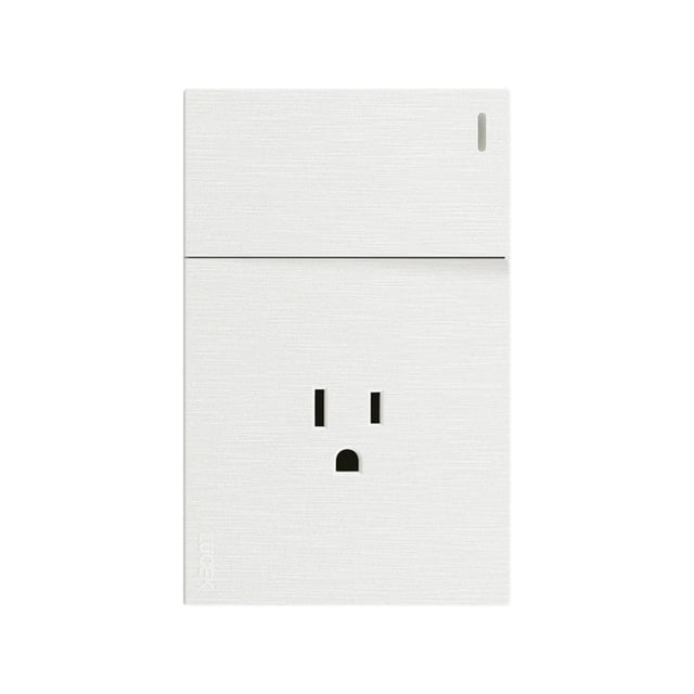 Placa Con 1 Apagador Y 1 Contacto Lucek Flat Pack 6 blanco