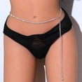 thumbnail image 2 of Waist Chain Slim Minimalist Single Layer Metal Beach Bikini Rhinestone Embedded Body Chain Belt Summer Party Wear, 2 of 7
