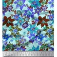 thumbnail image 1 of Soimoi Blue Cotton Voile Fabric Floral Printed Craft Fabric by The Yard 42 Inch Wide, 1 of 1