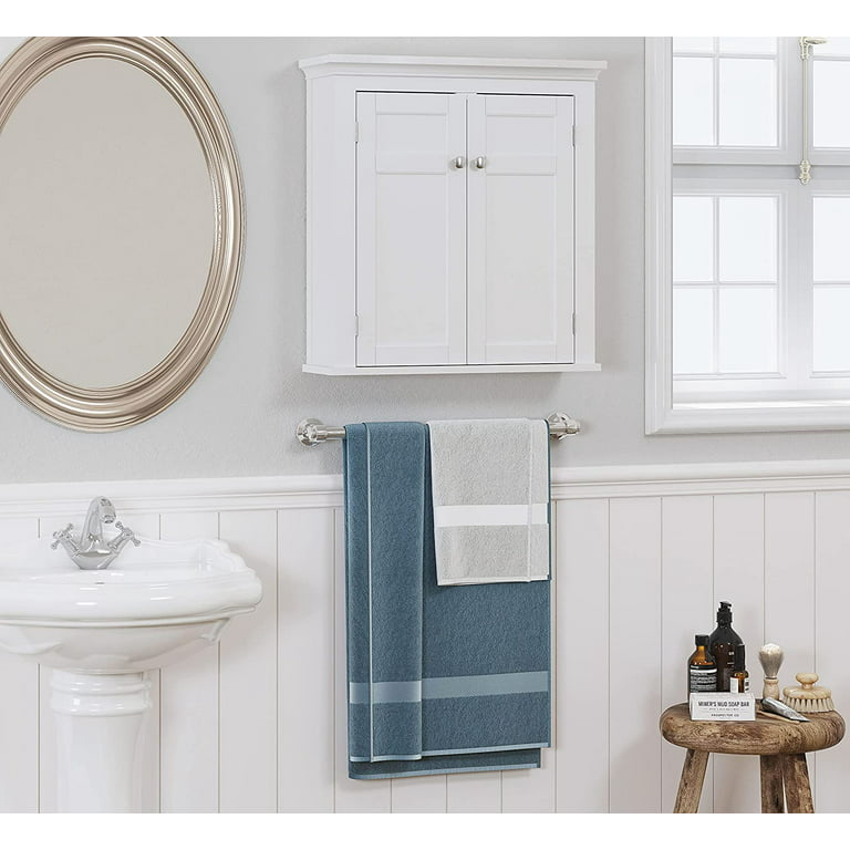 Spirich Bathroom Cabinet Wall Mounted with Doors, Wood Hanging Cabinet with  Doors and Shelves Over The Toilet, Bathroom Wall Cabinet White