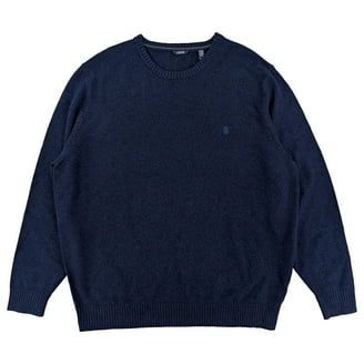 IZOD Mens Peacoat Blue Long Sleeve Fair Isle Quarter-Zip Sweater