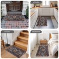 thumbnail image 5 of Retro Boho Door Mat Indoor Outdoor,Rustic Flowers Modern Geometric Abstract Art Non Slip Welcome Mat with Rubber Backing,Absorbent Fabric Front Door Mats Entryway Rug for Home Patio Entrance 18"x30", 5 of 8