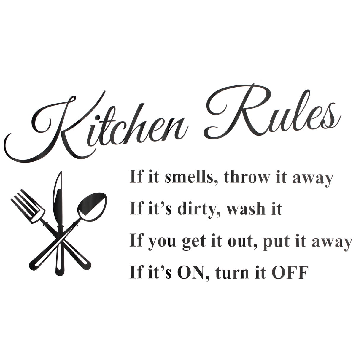 Kitchen Rules Vinyl Wall Sticker Art Home Sayings Popular 