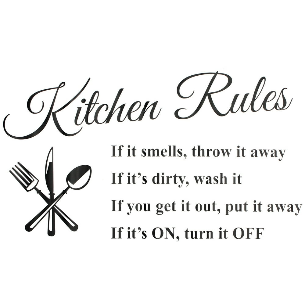 Kitchen Rules Words Removable Wall Sticker Decal Mural Art Ornament Wall Art Decal Decoration