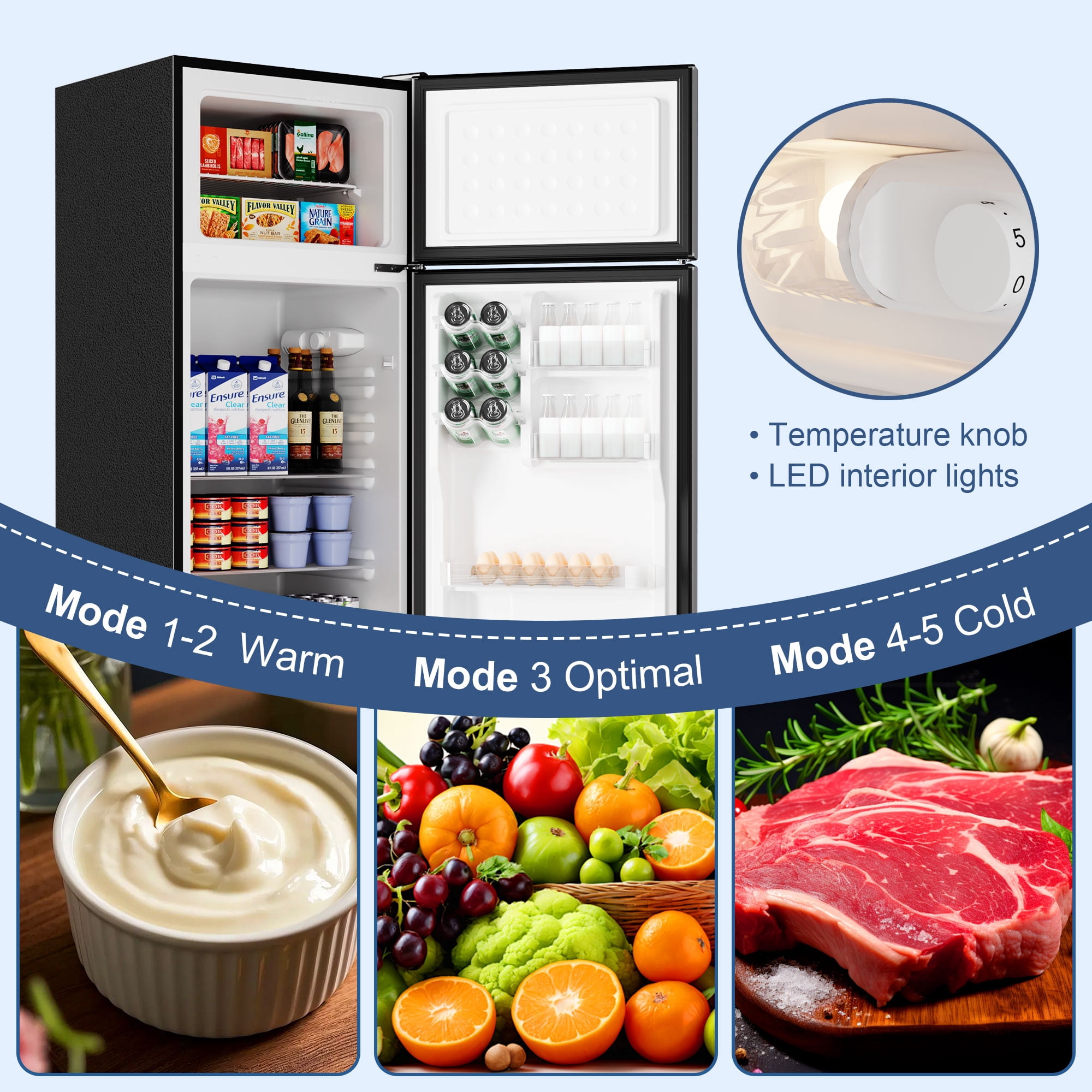 BANGSON 7.7 Cu.ft Top Freezer Refrigerator for Apartments, Energy Saving, Adjustable Thermostat, Large Capacity, Low Noise, Silver