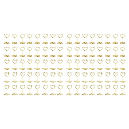 80PCS Table Number Holders Place Card Holder Cards Stand Name Menu Clips, Sign for Party Gold