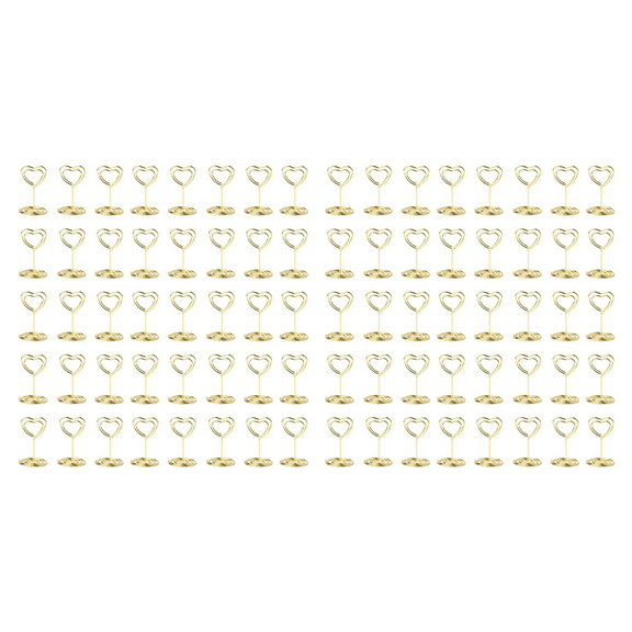 80PCS Table Number Holders Place Card Holder Cards Stand Name Menu Clips, Sign for Party Gold