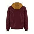 thumbnail image 4 of LMOIPLI Mens Workwear Style Hoodie Jacket Long Sleeve Solid Color Zip Coat Quilted Lined Winter Thermal Coats Outerwear with Pocket Red L, 4 of 6