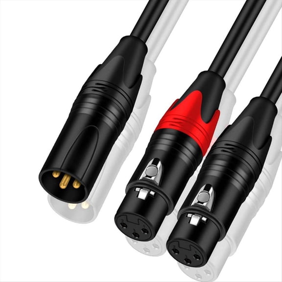 XLR to XLR Y-Splitter Cable Balanced XLR Female to Dual XLR Male Audio Microphone Adapter 2 XLR to XLR Audio Adapter,A