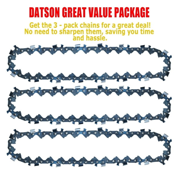 28 Inch Chainsaw Chain 3/8" Pitch .050" Gauge 93 Drive Links Fits Husqvarna X-CUT C83S - 585551293, 585550093 and More- 72EXJ093G (3 Chains)