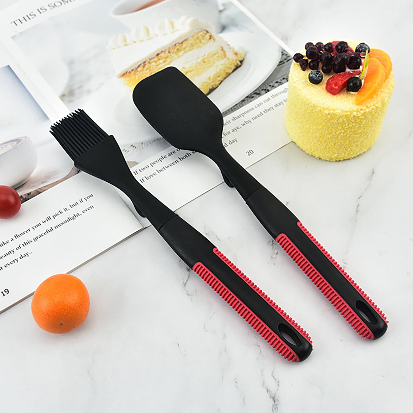 Cheers US 2Packs Food Grade Silicone Rubber Spatula Set for Baking