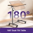 thumbnail image 3 of KEKOY Overbed Table, Adjustable Overbed Bedside Table with Wheels, Tilt Table for Medical Home Care and Hospital Use,Smooth Rolling, Stable Support Design, 3 of 10