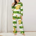 thumbnail image 3 of Kll Watercolor St Patrick Day Print Women'S Long Sleeve Pajamas With Pants Sleepwear Loungewear 2 Set-Medium, 3 of 9