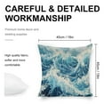 thumbnail image 2 of blue wave white foam Linen toss pillowcase decoration pillowcase gifting preferred 18x18 inch cushion cover 2 sets sofa pillowcase sofa bedroom living room car, 2 of 8