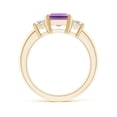 thumbnail image 2 of ANGARA Natural 2.2 ct Amethyst and Diamond Three Stone Ring in 14K Yellow Gold for Women (Size-9x7mm) | February Birthstone, Birthday, Anniversary, Jewelry Gift for Women | Natural Amethyst Ring, 2 of 9