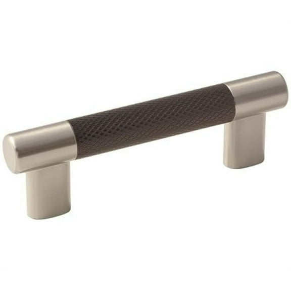 Esquire 3in & 3-3/4 in (76mm & 96 mm) Center-to-Center Satin Nickel/Oil-Rubbed Bronze Cabinet Pull