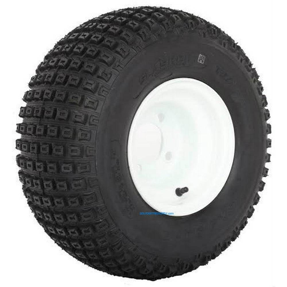 8" White Steel Golf Cart Wheels and 18X9.508" Slasher Knobby Scorpion