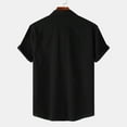 thumbnail image 4 of ZZHZGZ Late July Black T Shirts for Men Pack Male Solid Color Jacquard Striped Shirt Pure Short Sleeve Lapel Button down Shirt 4Th of July Mens Denim Shirts S, 4 of 8