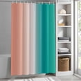 thumbnail image 5 of Gradient Pink Green Shower Curtain, Modern Abstract Minimalist Orange Brown Ocean Beach Waterproof Shower Curtain Set with 12 Hooks Lightweight Bath Curtains Fabric Bathroom Decor 48x72 Inches, 5 of 9