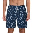 thumbnail image 2 of Picia Question Marks pattern Mens Swim Trunks with Compression Liner Stretch Beach Shorts Quick Dry with Zipper Pockets No-Chafing Board Shorts-Large, 2 of 9