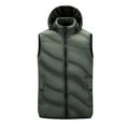 thumbnail image 3 of Aofany Winter Vest for Men with Hood Thermal Thick Cotton Quilted Jackets Plus Size Patchwork Sleeveless Outerwear with Pockets, 3 of 7