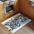 thumbnail image 2 of Blue Poinsettia Christmas Entryway Rug 2'x3'&nbsp; Non Slip Front Door Mats, Xmas Botanical Balls Snowflake Retro Entrance Rugs Indoor Outdoor Carpet, Floor Mats Small Area Rug for Bedroom Kitchen, 2 of 8