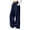 Navy, variant on Wide Leg Sweatpants Women Fall Winter Mid Weight Solid Color Elastic High Waist Straight Leg Casual Pants with Pockets
