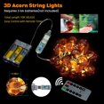 thumbnail image 2 of Luces decorativas JASHIKA 3D Acorn, 10 pies, 30 LED, USB con batería, 2 of 8