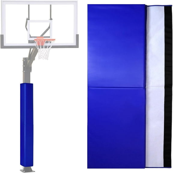 72" Tall Basketball Pole Pad, All-Weather Round or Square Basketball Pole Padding Outdoor, 2" Thick Heavy Duty Wrap-Around Protective Pads for Adjustable & Fixed Height Basketball Hoop Poles