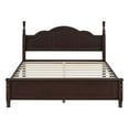 thumbnail image 4 of 3-Pieces Bedroom Sets, Queen Size Wood Platform Bed and Two Nightstands, Mattress Foundation, Strong Wood Slat Support, Platform Bed with Headboard for Bedroom (Walnut), 4 of 9
