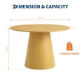 thumbnail image 2 of 43" Round Dining Table for 4, Wooden Dining Room Table with Pedestal Base, Modern Farmhouse Kitchen Table for Home, Dining Room, Living Room（Only  Table）-Natural, 2 of 7