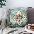 thumbnail image 2 of Pack of 2 Pillow Covers 20x20 Inch, Vintage Turkish Boho Decorative Throw Pillow Covers for Home Decor Living Room Bed Couch, Teal Boho Pillowcase Set of 2, 2 of 6