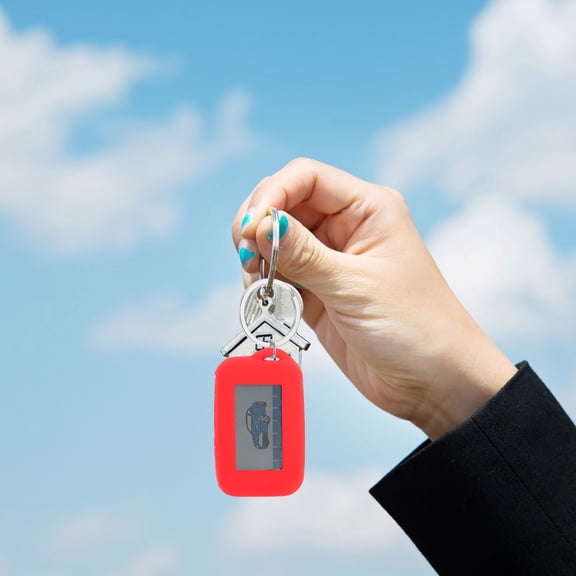LABSERRON Silicone Key Fob Cover Red Stretchable Shell Protector for Car Remote Key
