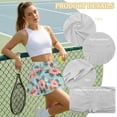 thumbnail image 5 of SEANATIVE Women Athletic Skort Tennis Skirts High Waisted Tummy Control Pleated Golf Skirts Comfortable Built-in Shorts Pickleball Workout Skort, L, Hawaii Tropical Hibiscus Flower Pink Blue, 5 of 7