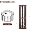 thumbnail image 2 of Lighted Corner Curio Cabinet,Corner Display Cabinet with Tempered Glass Doors Mirrored Back Panel Adjustable Shelves,16.46" L X 16.46" W X 69.84" H(Dark Cherry), 2 of 7
