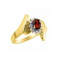 thumbnail image 4 of Rylos Bague de Designer Florale en Or Jaune 14K avec Pierre Précieuse Ovale 6x4 mm et Diamants Étincelants - Bijou Grenat Pierre de Naissance Taille 6, 4 of 7
