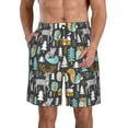 thumbnail image 1 of Balery Moose Squirrel owls tree Traje de Baño Estilo Hawaiano para Hombre, Shorts de Secado Rápido con Bolsillos-X-Large, 1 of 6